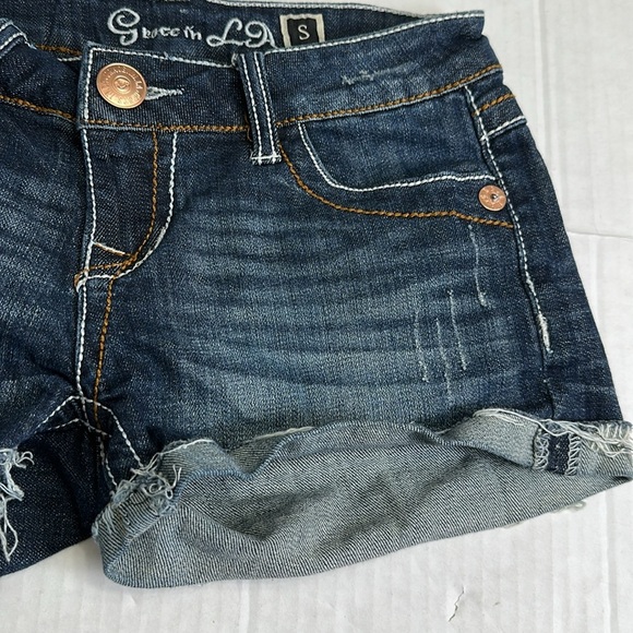 Grace in LA Denim Shorts Women’s Small Distressed Frayed Cutoff Western Style - Picture 2 of 12